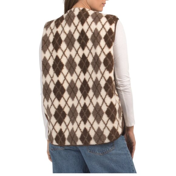 BLANK NYC Brown Faux Sherpa Vest - Picture 2 of 2